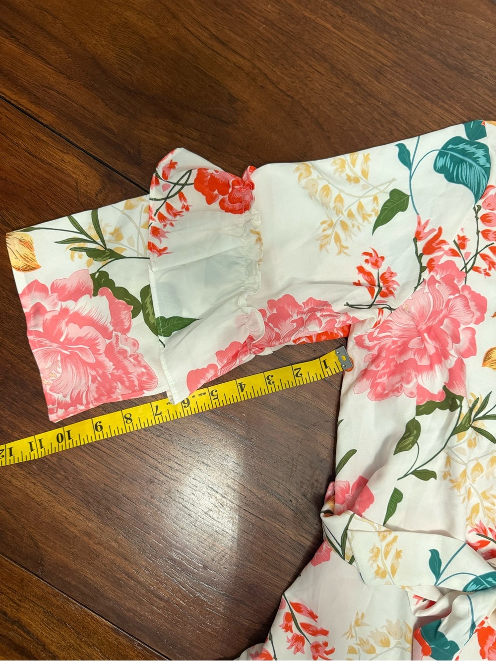 Cream Floral Ruffle Dress - Picture 6 of 6
